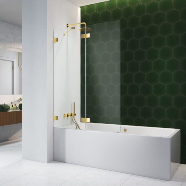 Duschkabinen Shop Badewannenaufsatz Exklusiv 1 zweiteilig goldfarben
